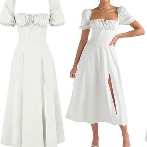 Maxi Dress Milkmaid style with slit